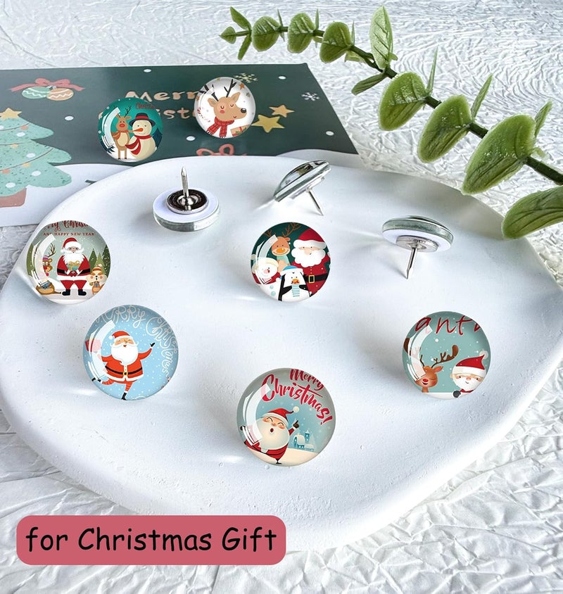 Tandarui Push Pins for Cork Board-24pcs Decorative Push Pins with Case, Cute Thumb Tacks and Pushpins for Bulletin Board,Thumbtacks for Cork Boards, Office Organization, Christmas and Home Décor - Image 4